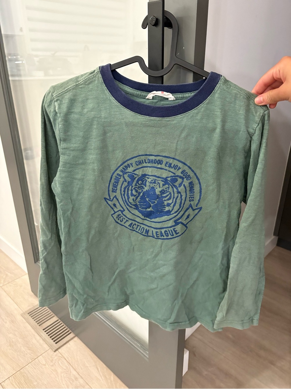 Kids Long-Sleeve Tiger Graphic Tee - Green